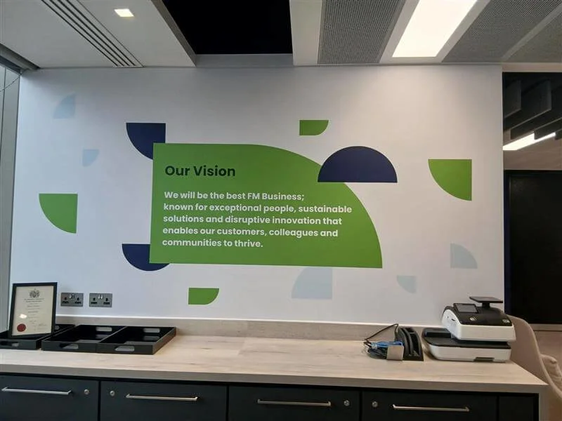 An image of the Our Vision interior wall graphics.